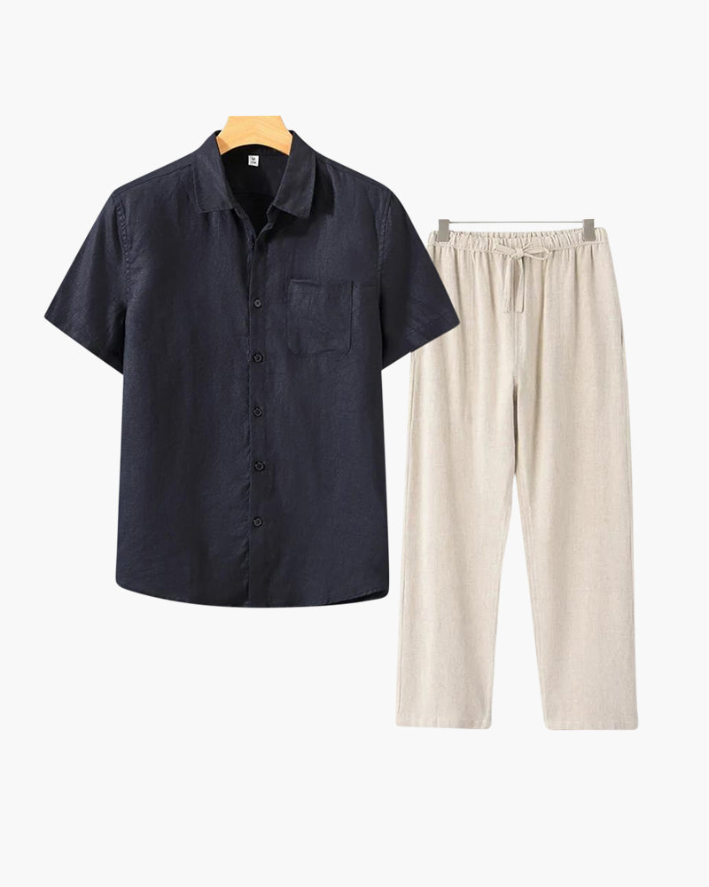 ELIRA VOGUE – LINEN SET (SHORT-SLEEVE)