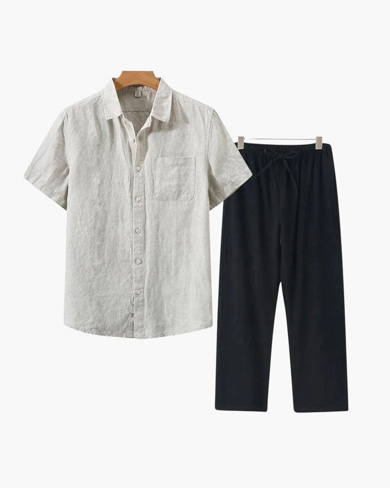 ELIRA VOGUE – LINEN SET (SHORT-SLEEVE)