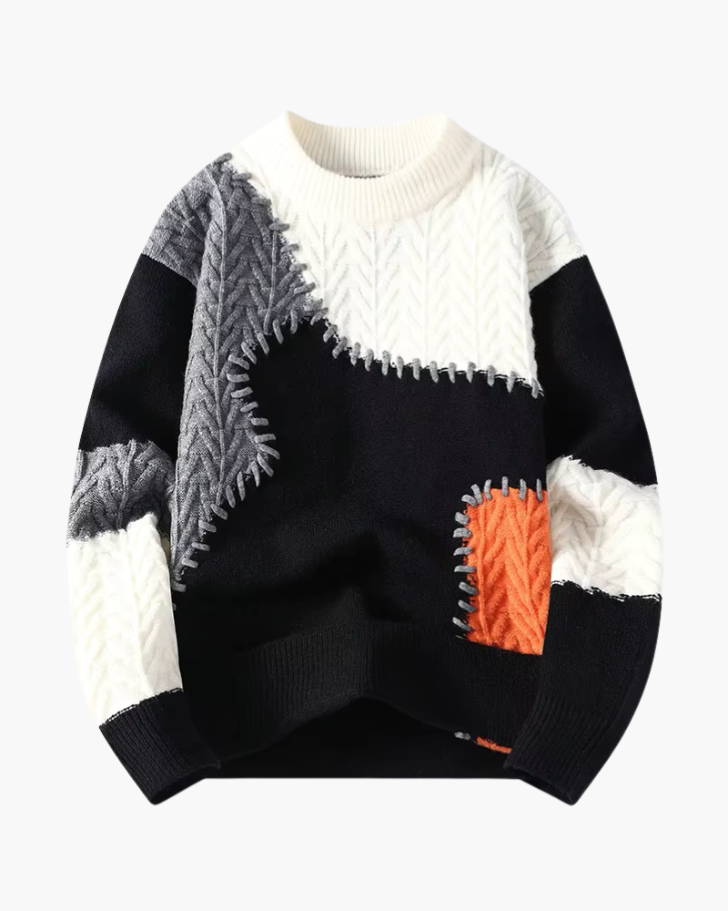 ELIRA VOGUE – PATCHWORK WOOL SWEATER